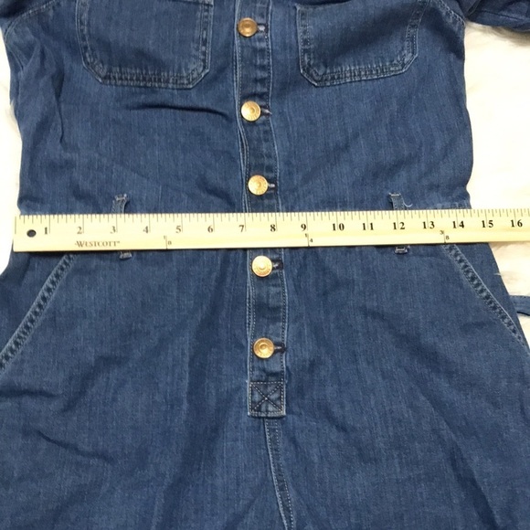 American Eagle Denim Long Sleeve Romper Sz XS - Picture 5 of 10